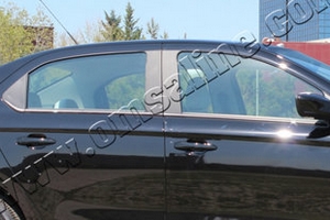Стальные молдинги на окна дверей (низ) Omsa Line Citroen C-Elysee 2013-2019 ― Auto-Clover