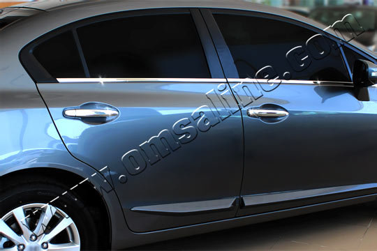 Стальные молдинги на окна дверей (низ) Omsa Line Honda Civic IX 2012-2019 no.15779