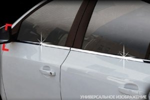 Стальные молдинги на окна дверей (низ) Omsa Line Honda Civic IX 2012-2019 ― Auto-Clover