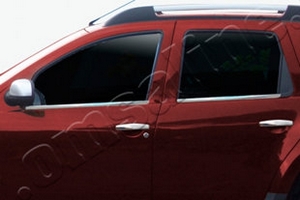 Стальные молдинги на окна дверей (низ) Omsa Line Renault Duster 2011-2019 ― Auto-Clover