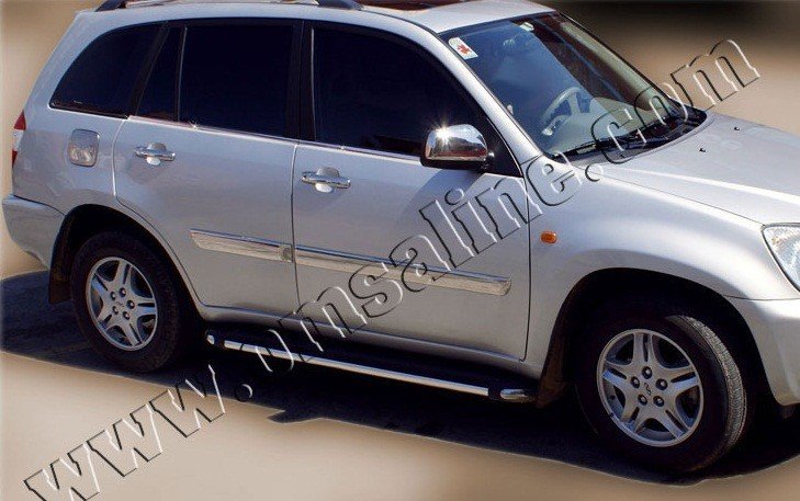Стальные молдинги на окна дверей (низ) Omsa Line Chery Tiggo 2006-2014 no.8451