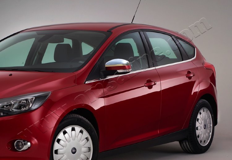 Стальные молдинги на окна дверей (низ) Omsa Line Ford Focus III 2011-2019 no.9032