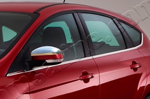 Стальные молдинги на окна дверей (низ) Omsa Line Ford Focus III 2011-2019 ― Auto-Clover