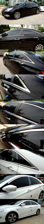 Стальные молдинги на окна дверей (верх и тип C) Kumchang Hyundai Sonata 2009-2014