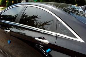 Стальные молдинги на окна дверей (верх и тип C) Kumchang Hyundai Sonata 2009-2014 ― Auto-Clover