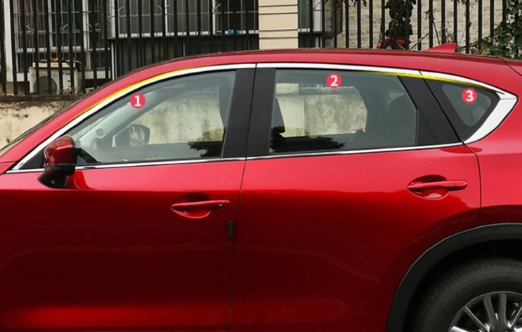 Стальные молдинги на окна дверей (верх) OEM-Tuning Mazda CX-5 2017-2019 no.1878