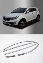 Стальные молдинги на окна дверей (верх) Omsa Line KIA Sportage 2010-2015