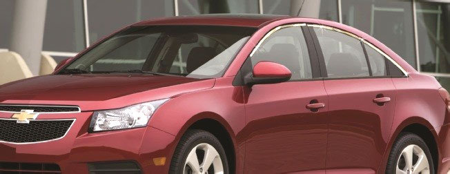 Стальные молдинги на окна дверей (верх) Omsa Line Chevrolet Cruze 2008-2016 no.16348