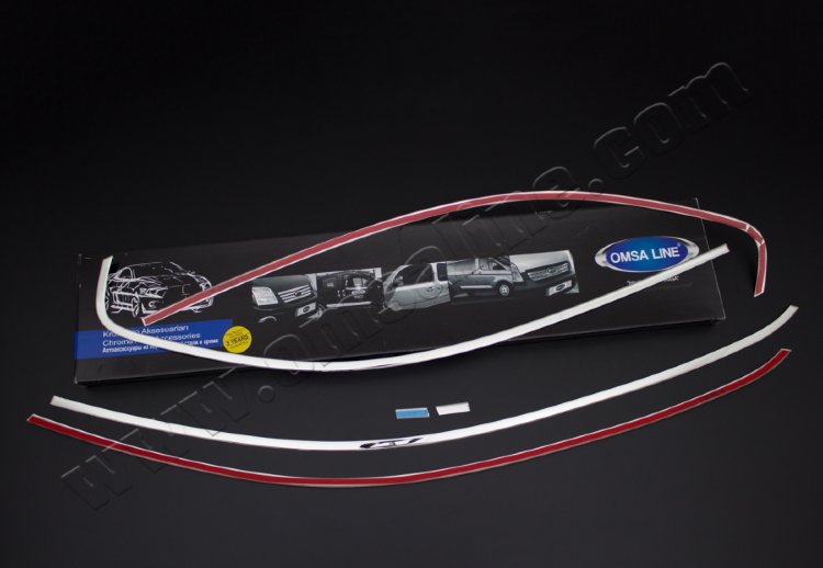 Стальные молдинги на окна дверей (верх) Omsa Line Volkswagen Jetta VI 2011-2019 no.9036