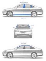 Стальные молдинги на стекла и крышу Kumchang Hyundai Grandeur TG 2005-2011