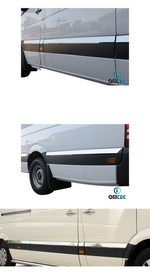 Стальные накладки на боковые двери (супер-длинная база) Omsa Line Volkswagen Crafter 2006-2019
