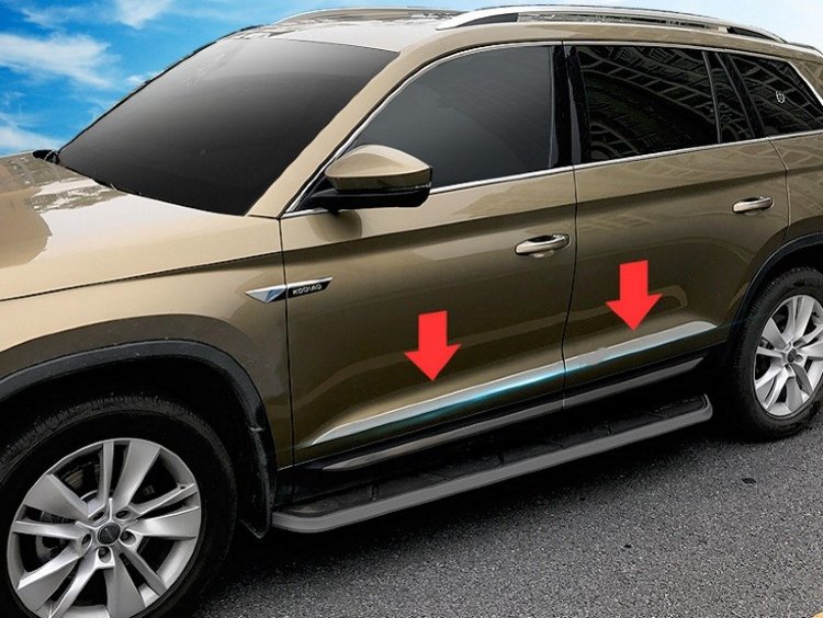 Стальные накладки на двери OEM-Tuning Skoda Kodiaq 2016-2019 no.5639