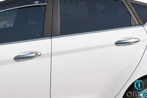 Стальные накладки на дверные ручки (под сенсор) Omsa Line Ford Fiesta 2008-2017 ― Auto-Clover