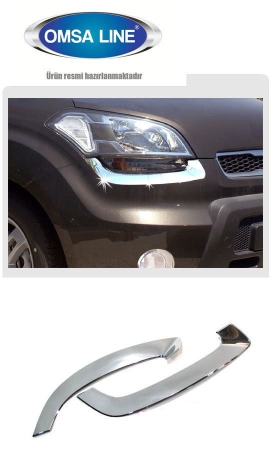 Стальные накладки на передние фары Omsa Line KIA Soul 2009-2013 no.16291