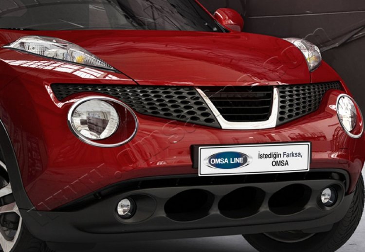Стальные накладки на передние фары Omsa Line Nissan Juke 2011-2019 no.16327