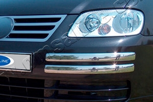 Стальные накладки на передний бампер Omsa Line Volkswagen Caddy 2003-2019 ― Auto-Clover
