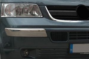 Стальные накладки на передний бампер Omsa Line Volkswagen Transporter T5 2003-2015 ― Auto-Clover