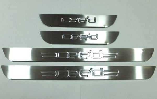 Стальные накладки на пороги Omsa Line KIA Ceed 2006-2012 no.14658
