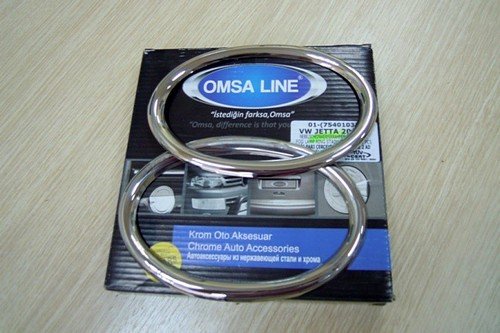 Стальные накладки на противотуманные фары Omsa Line Volkswagen Jetta VI 2011-2019 no.15577