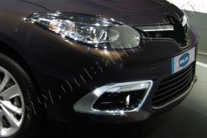 Стальные накладки на противотуманные фары Omsa Line Renault Fluence 2010-2019 ― Auto-Clover