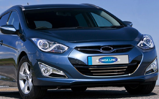 Стальные накладки на противотуманные фары Omsa Line Hyundai i40 2011-2019 no.16382