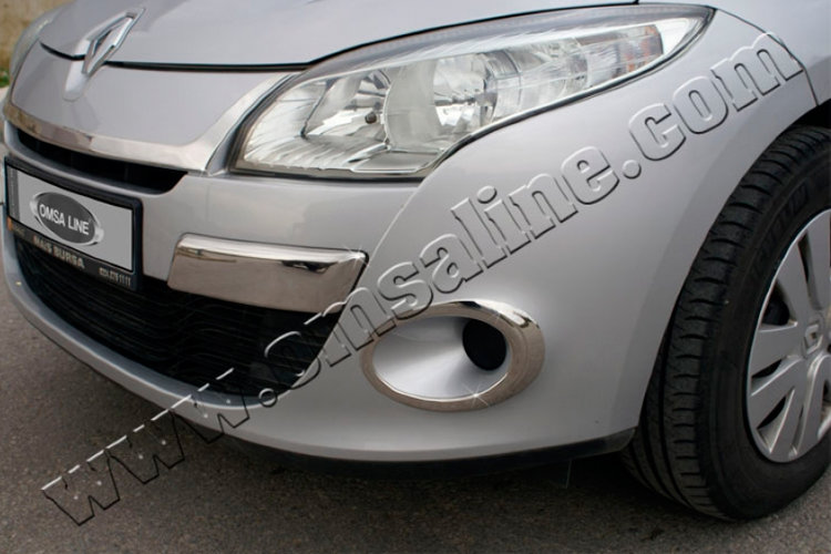 Стальные накладки на противотуманные фары Omsa Line Renault Megane III 2008-2016 no.8958
