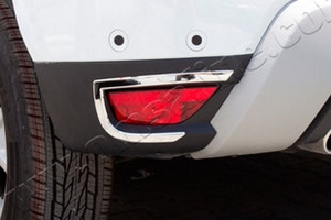 Стальные накладки на рефлекторы заднего бампера Omsa Line Renault Duster 2011-2019 ― Auto-Clover