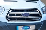 Стальные накладки на решетку радиатора (5 элементов) Omsa Line Ford Transit 2014-2019