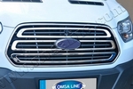 Стальные накладки на решетку радиатора (5 элементов) Omsa Line Ford Transit 2014-2019