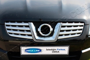Стальные накладки на решетку радиатора (8 элементов) Omsa Line Nissan Qashqai 2007-2013 ― Auto-Clover