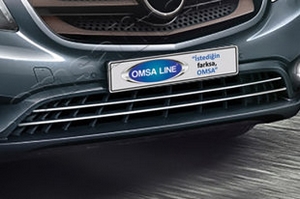 Стальные накладки на решетку воздухозаборника (автомобиль без окон) Omsa Line Mercedes-Benz Vito W447 2014-2019 ― Auto-Clover