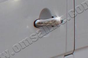 Стальные накладки на ручки дверей (2 двери) Omsa Line Volkswagen Crafter 2006-2019 ― Auto-Clover