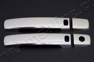 Стальные накладки на ручки дверей (2 двери, смарт-ключ) Omsa Line Nissan Pathfinder 2004-2013 ― Auto-Clover