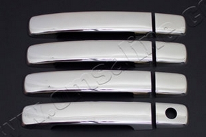 Стальные накладки на ручки дверей (4 двери, 1 отверстие под ключ) Omsa Line Nissan Qashqai 2007-2013 ― Auto-Clover