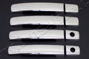Стальные накладки на ручки дверей (4 двери, 2 отверстия под ключ) Omsa Line Nissan Navara 2004-2015 ― Auto-Clover