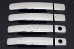 Стальные накладки на ручки дверей (4 двери, 2 отверстия под ключ) Omsa Line Nissan Navara 2004-2015