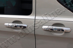 Стальные накладки на ручки дверей (4 двери) Omsa Line Ford Transit 2014-2019 ― Auto-Clover