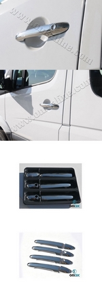 Стальные накладки на ручки дверей (4 двери) Omsa Line Volkswagen Crafter 2006-2019