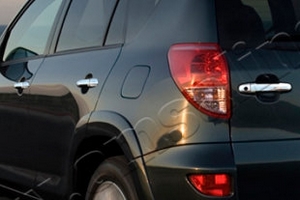 Стальные накладки на ручки дверей (5 дверей) Omsa Line Toyota RAV4 2006-2012 ― Auto-Clover