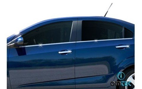 Стальные накладки на ручки дверей Omsa Line Chevrolet Aveo 2006-2011 no.15614
