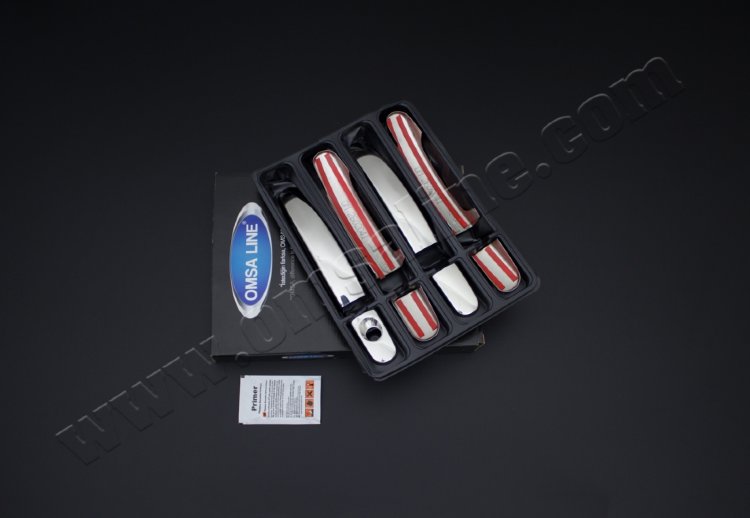 Стальные накладки на ручки дверей Omsa Line Ford Focus III 2011-2019 no.15641