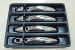Стальные накладки на ручки дверей (смарт-ключ) Omsa Line Volkswagen Touareg I 2002-2009
