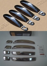 Стальные накладки на ручки дверей (узкая модель) Omsa Line Volkswagen Touareg II 2010-2018