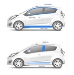 Стальные накладки на стойки дверей Kumchang Chevrolet Spark 2009-2019