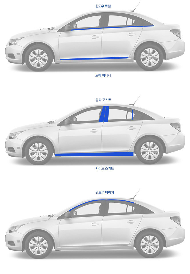 Стальные накладки на стойки дверей Kumchang Chevrolet Cruze 2008-2016 no.15372