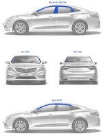 Стальные накладки на стойки дверей Kumchang Hyundai Grandeur HG 2011-2019