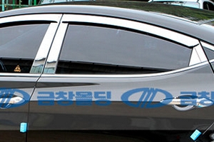 Стальные накладки на стойки дверей Kumchang Hyundai Elantra 2010-2015 ― Auto-Clover