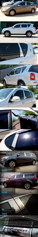 Стальные накладки на стойки дверей Omsa Line Mercedes-Benz ML-Class W164 2006-2011