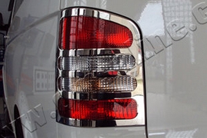 Стальные накладки на задние фонари (1 дверь) Omsa Line Volkswagen Transporter T5 2003-2015 ― Auto-Clover