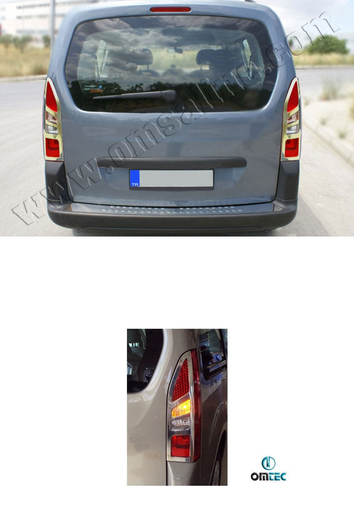 Стальные накладки на задние фонари Omsa Line Citroen Berlingo 2008-2019 no.13731